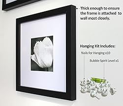 Yaetm 8x8 Picture Frames Black Set of 9, Square 8x8