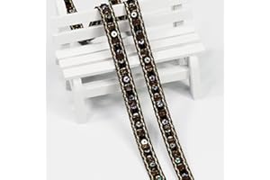 VOOMOLOVE Length10 Yards，Wide 10mm/0.39 inch Brown Sequin Ribbon Trim,for Sewing DIY Crafts Costume Home Decorative (Brown)