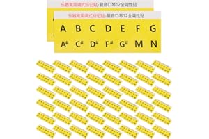 ERINGOGO 60 Sheets Harmonica Note Stickers for Beginners - Removable Key Labels for Harmonicas in 12 Tone - Adhesive Musical 