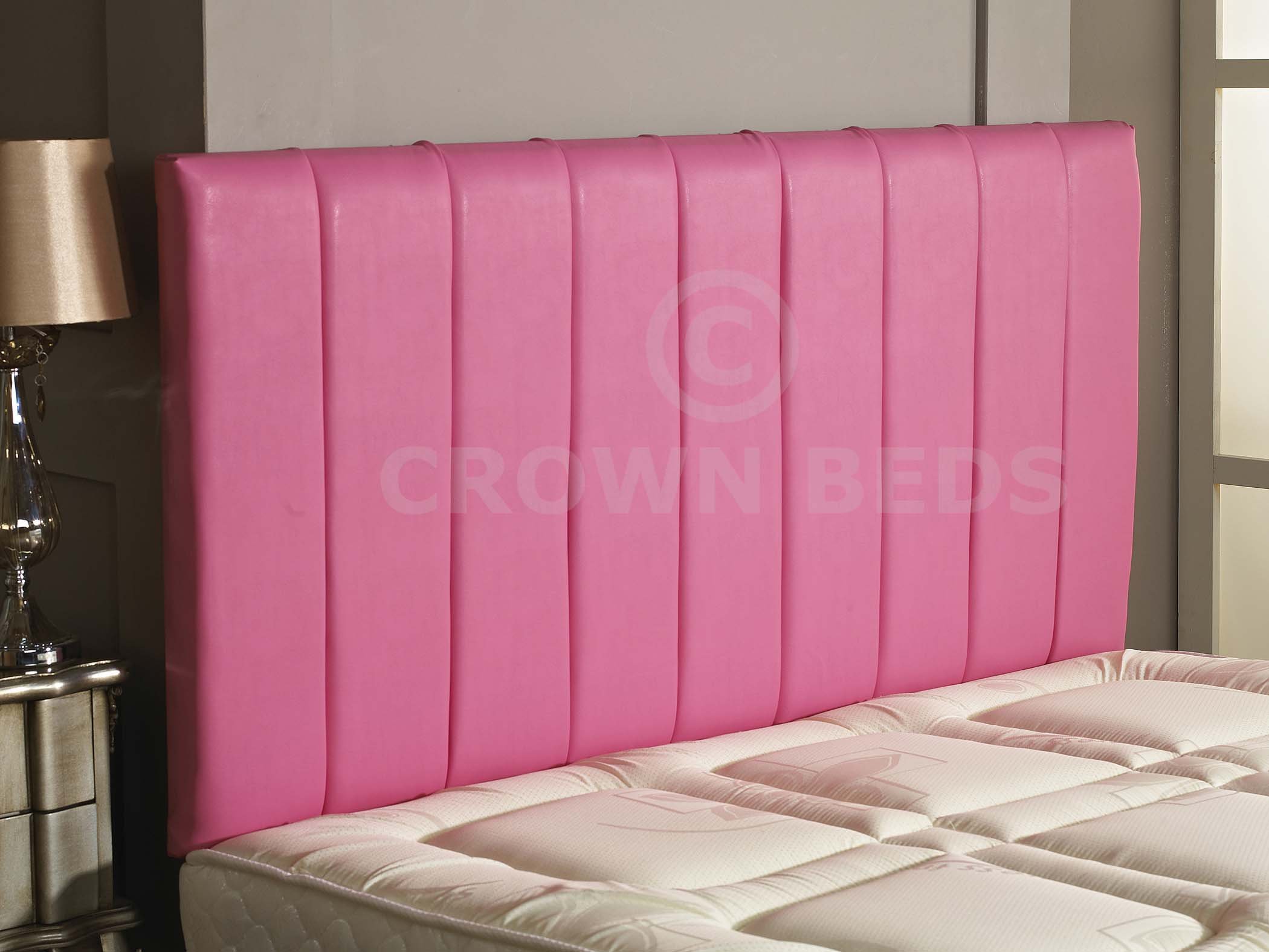 CROWNBEDSUK QUALITY APOLLO FAUX LEATHER HEADBOARD (pink, 3ft single)