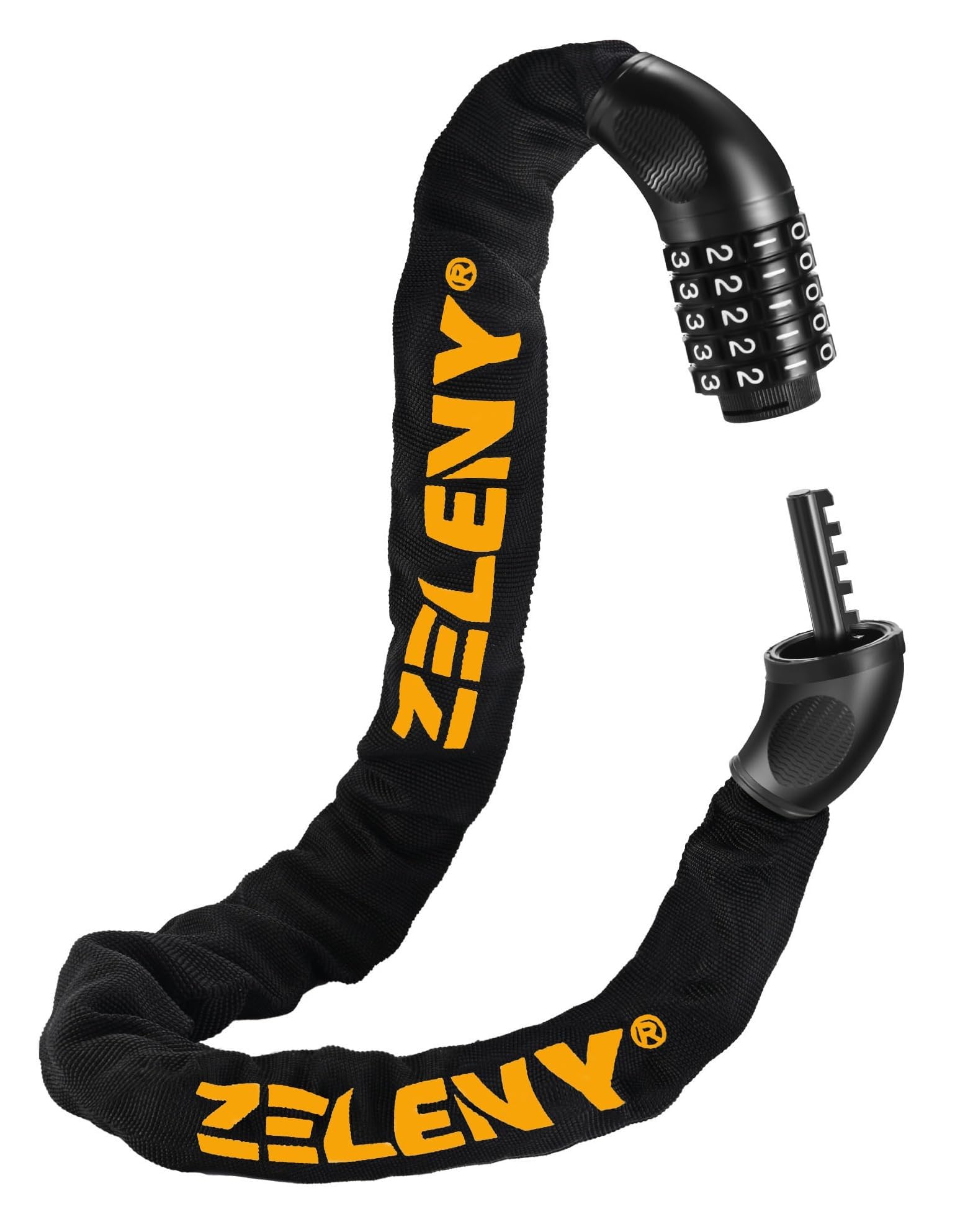ZELENY Bike Lock, Bicycle Lock with Thickened Plug and 3ft (90cm) Long Chain, 5-Digit Combination Bike Locks High Security, Keyless, Bike Chain Lock for Bicycle, Motorbike, Scooter, Fence gate.