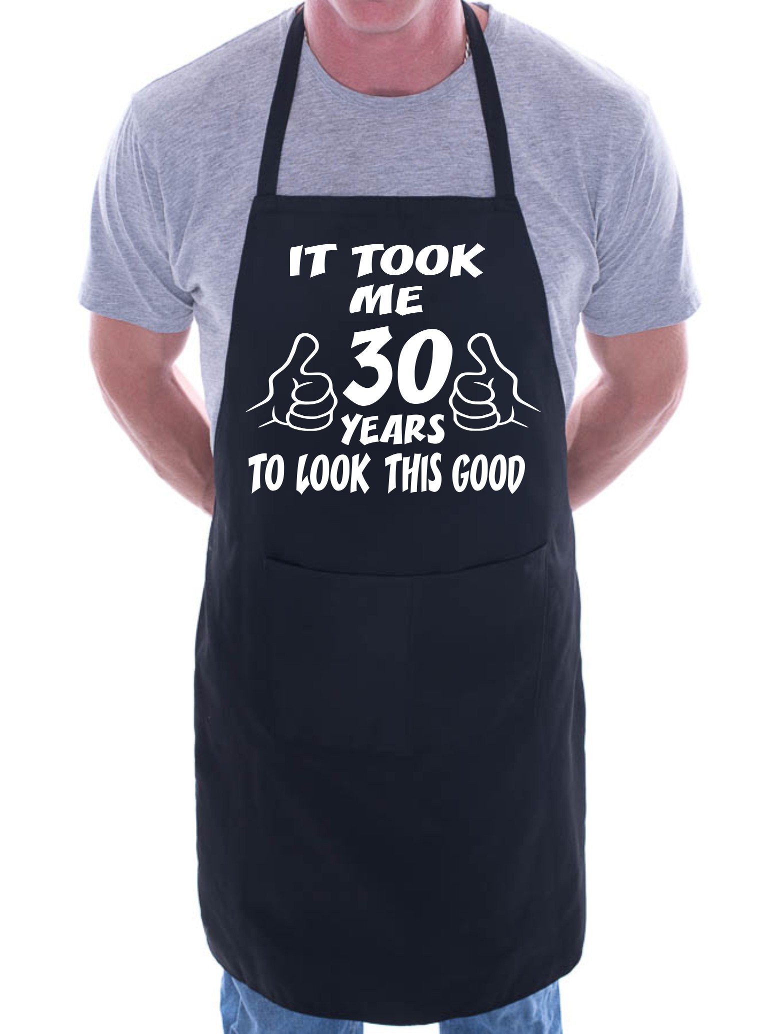 30th Birthday It Took 30 Years BBQ Cooking Funny Novelty Apron Black(Size: One size)