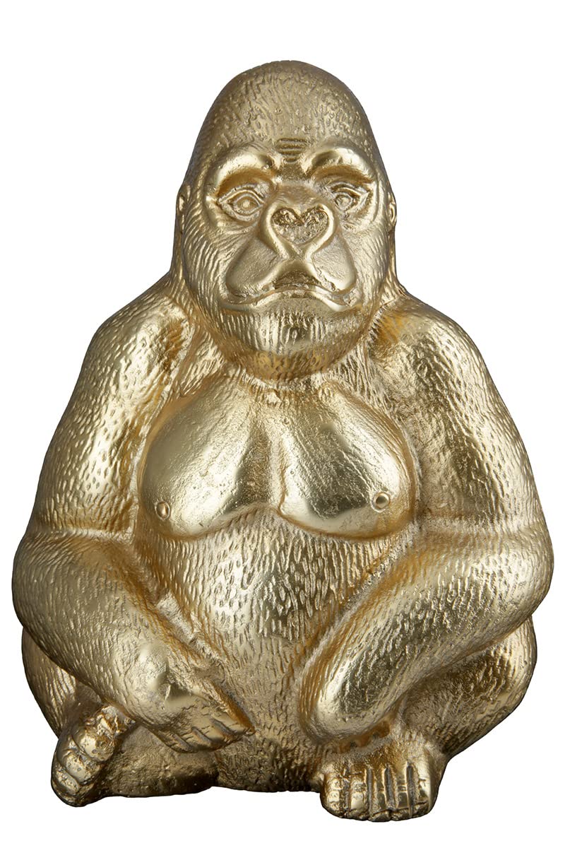 GILDE Gorilla Decorative Animal Figure Sculpture - Modern Art and Decoration Made of Resin - Colour: Gold - Height 27 cm — image 1