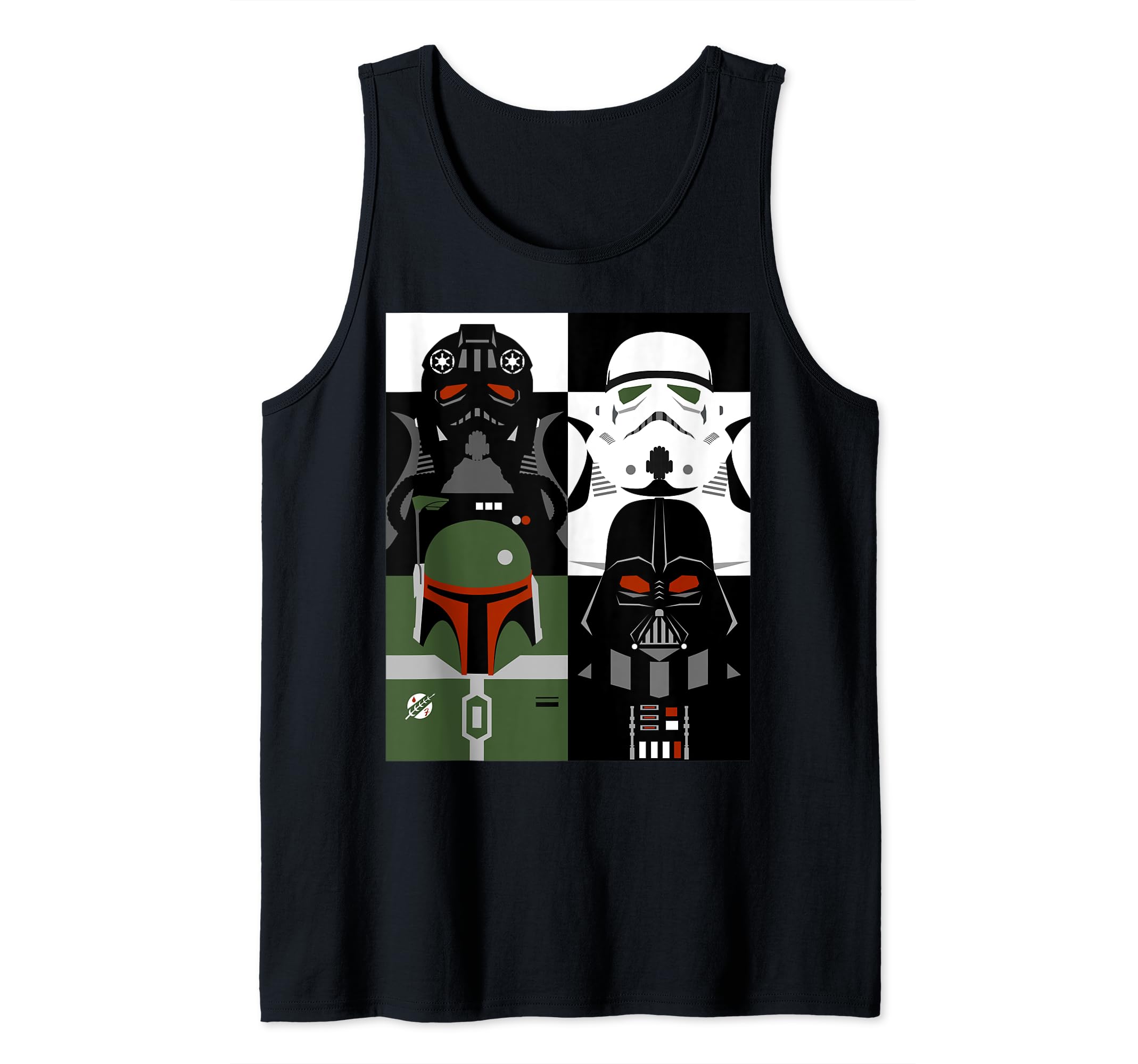 Star Wars Vader Trooper Boba Pilot Four Square Tank Top