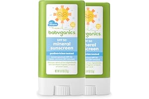 Babyganics SPF 50 Travel Size Baby Sunscreen Stick UVA UVB Protection | Water Resistant |Non Allergenic, 2 Pack