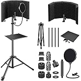 Aokeo Professional Studio Recording Microphone Isolation Shield, Pop Filter.High Density Absorbent Foam is Used to Filter Voc