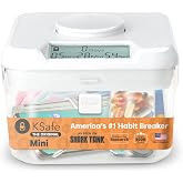 kSafe Time Locking Container Mini - Habit Control Device, Snack Safe | Tech Lock Box, Medication Timer Box, No Overrides, BPA-Free Plastic, 4.25&rdquo; W x 3&rdquo; H, White Lid, Clear Base