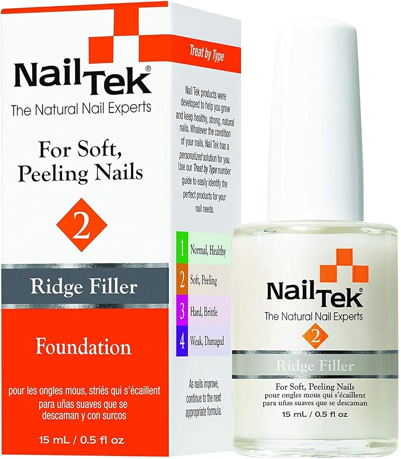 NailTek Foundation II Base Coat .5 oz - Fills Ridges Strengthens Nails