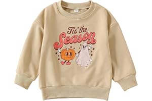 DOSYZTO Baby Boy Girl Pumpkin Sweatshirt Tops Toddler Halloween Outfit Long Sleeve Crewneck Pullover Sweater Shirt Fall Clothes