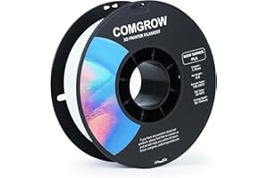 Comgrow PLA 3D Printer Filament, Durable and Stronger 3D Printer PLA Filament 1.75mm Fit Most 3D Printers, Dimensional Accuracy +/- 0.02 mm, 2LBS Spool PLA White