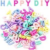 BEIQIYA 45-50pcs Large Alphabet Letter Beads, Colorful A-Z Mixed Alphabet Beads for DIY Crafts, Acrylic Letter Loose Spacer Charms for Keychains Necklaces Bracelets Jewelry Making(15g)- Random Colors