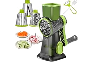 Dachenus Cheese Grater Rotary Cheese Grater,Versatile Cheese Shredder,Blades for Shredding, Grating, Slicing,Cheese Shredder 