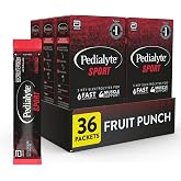 Pedialyte Sport Electrolyte Powder, Fast Hydration with 5 Key Electrolytes for Muscle Support Before, During, &amp; After Exercise, Fruit Punch, 0.49 Oz Sachets 6 Count (Pack of 6)
