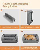 Feandrea XL Linen-Look Dog Bed with Raised Edges Non-Slip Bottom 110x75x27 cm view 8