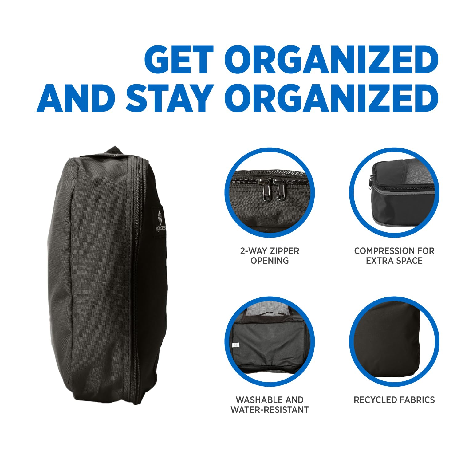 eagle creek Pack-It Full Cube Packing Set, Black, Set of 3