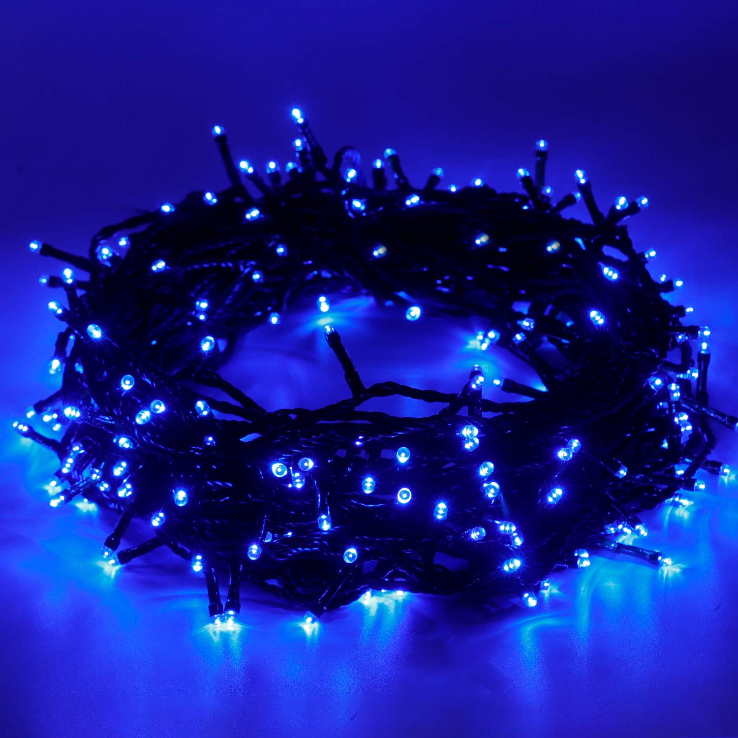 Christmas String Lights - 25m/82ft 220 LEDs Memory Function 8 Mode End to End Extendable Plug in Waterproof Outdoor & Indoor Fairy Light for Xmas Tree Halloween Party Wedding Room Patio Garden (Blue)