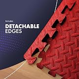 KAYMAN Gym Floor Nonslip Interlocking EVA Mats 60x60cm Red 4 Pack 15.5 sq ft view 5