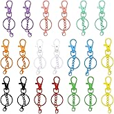 20 Pieces Colorful Swivel Snap Hook with Key Rings, Swivel Clasps Snap Hooks Key Chain Clip Hooks Swivel Lobster Claw Clasps for Keychain DIY Crafts
