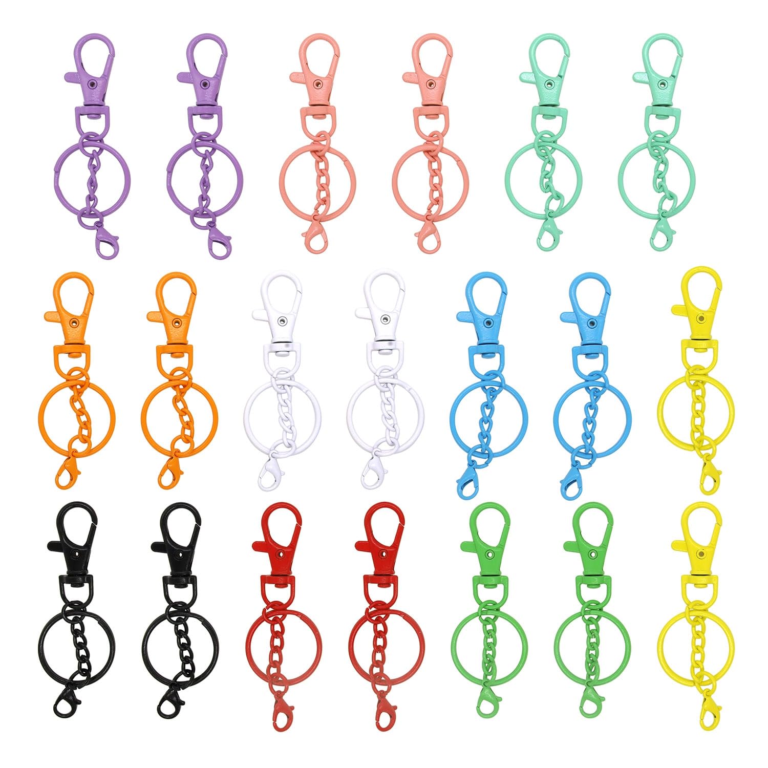 Photo 1 of 20 Pieces Colorful Swivel Snap Hook with Key Rings, Swivel Clasps Snap Hooks Key Chain Clip Hooks Swivel Lobster Claw Clasps for Keychain DIY Crafts