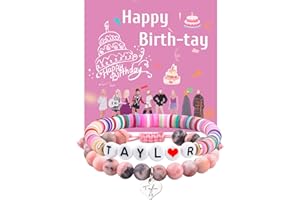 ZZLTAWS Taylor Birthday Gifts Bracelets, Taylor Merch, Bracelet and Birthday Card are the Best Birthday Gifts for Girls, Women, wife, Daughter, Granddaughter, Bestie, Siste