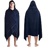 COTTON CRAFT Ultra Soft Hooded Towel – Oversized 35x70 Towel with Hood for Adults - 580 GSM 100% Cotton Ringspun Terry - Pool Beach Bath Sheet Wrap - Luxurious Plush Absorbent Bath Wrap – Navy
