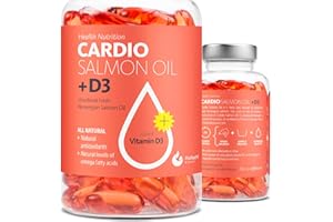 HOFSETH BIOCARE High Strength Omega 3 Fish Oil with Vitamin D3-1000mg, Norwegian Salmon Oil, EPA & DHA, Burpless, Omega 3 Fatty Acids Supplement for Eyes, Brain, Heart & Immunity - 90 Capsules - Cardio