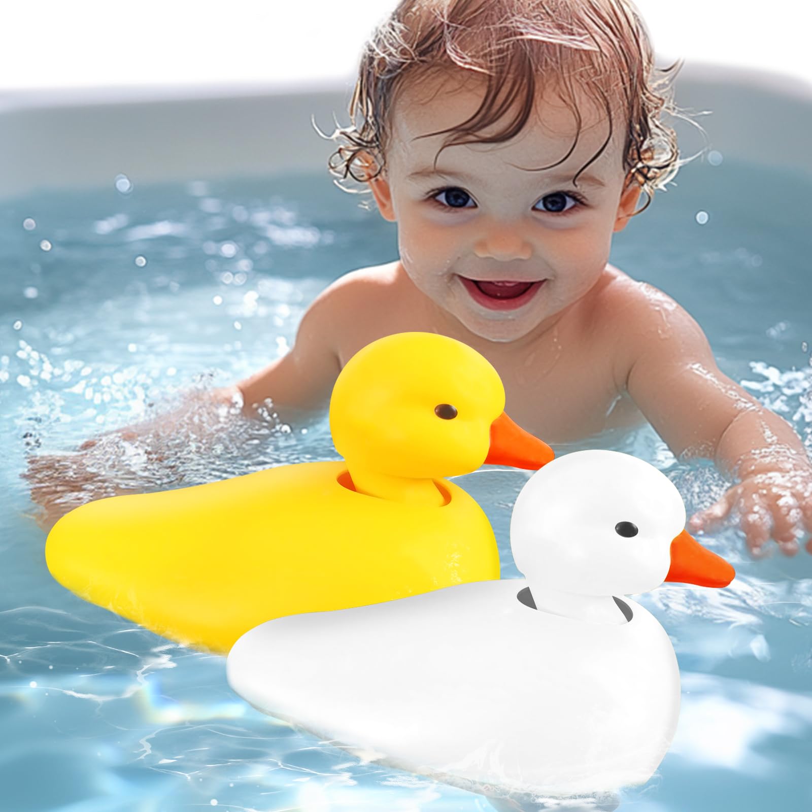 Photo 1 of SOCBTNSO 2-Pack Duck Bathtub & Pool Toys - Realistic Walking Ducks | Waterproof Baby Bath Toys, Gift for Toddler Boys & Girls