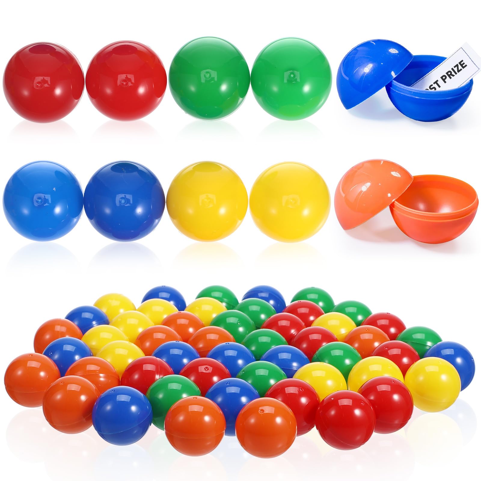 Alipis 50Pcs Plastic Raffle Balls 1.18In Open Lottery Balls for Festival Prize Draws and Bingo Games