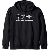 Female Male Symbols - Computer Science Programmer &amp; Coding Zip Hoodie
