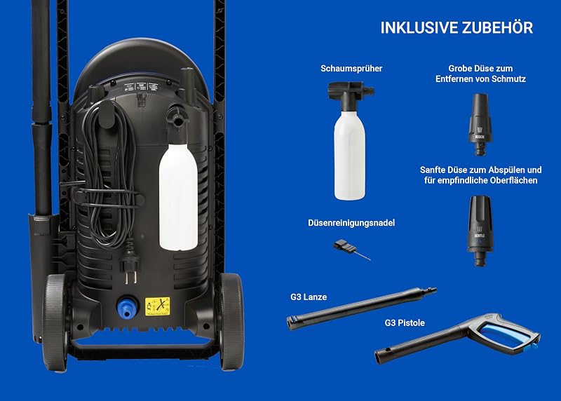 Hochdruckreiniger Core 140 Bar Druck mit PowerControl - Pressure Washer Für Terrassen, Werkstätten und Autos (1800 W)