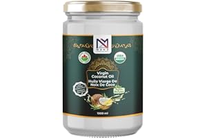 M2N2 Organic Virgin Coconut Oil, 1000ml - USDA Organic Certified, Cold Pressed and Unrefined Virgin Oil for Cooking and Bakin