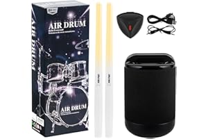 KOQQQ Virtual Air Drum Set,Electric Air Drum Sticks Kit,Drum Sticks & Pedals & Bluetooth Adapter Speaker,electric drum set for kids Beginners Adults (Black)
