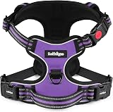 rabbitgoo Dog Harness Medium Adjustable No Pull Reflective Purple M