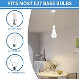 Caldarax White E27 Pendant Light Fitting 6in Ceiling Rose 150mm view 3