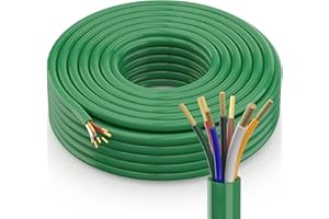 OTOMO Heavy Duty 30FT 7 Way Blade Round Conductor Trailer Wiring Harness 14/12/10AWG, Trailer Extension RV Standard Insulated Cable for Trailers RV Hitch Campers and Trucks -Fashion Green Sheath