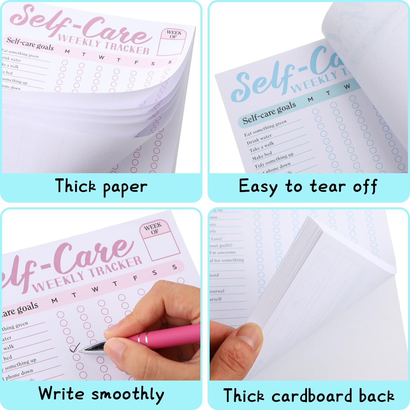Mua Qilery 2 Pack Self Care Weekly Tracker Pad Self Care Checklist Note ...