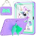 TOMORRY for iPad (A16) 11th Generation 11 Inch 2025/iPad 10th Generation Case 10.9 Inch 2022 with Tempered Glass Screen Protector,Unicorn Stand,Shoulder Strap,for iPad 10 Case Kids Girls (Purple)