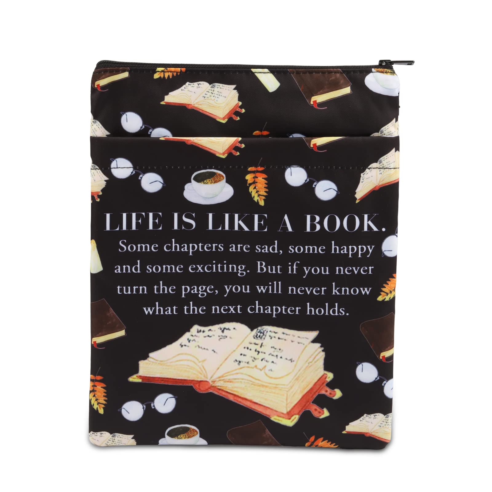 PLITI Book Lover Sleeve - Bookworm Gift, Club Inspirational Quote Protector, Literature for Reader (Life Like BSblU)