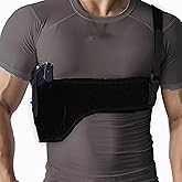 Hulara Quick Draw Shoulder Holster Belly Band Gun Holster, Men's/Women's Underarm Holster Adjustable Chest Gun Holster for Men & Women – Fits Glock, Sig Sauer, S&W, Ruger, & More