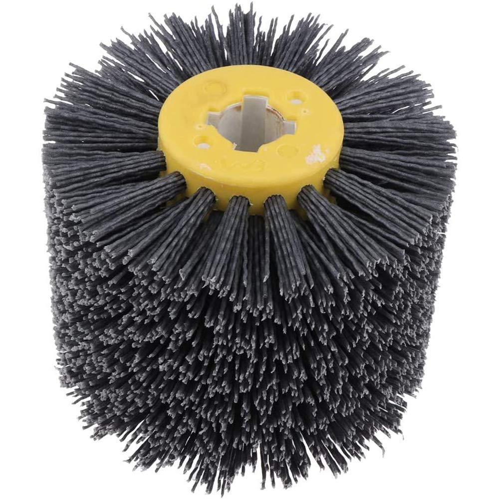 POFET 120 x 100mm Abrasive Wire Drawing Wheel Burnishing Brush for Wood Furniture Polishing - as described, 180 Grit