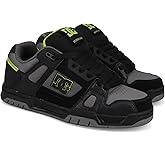 DC Men's Stag Skate Shoe, Black/Grey/Lime, 6