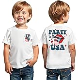 Ritatte Party in The USA Shirt Toddler Boy Girl 4th of July Shirts American Flag Lips T-Shirt Patriotic Short Sleeve Tees Top
