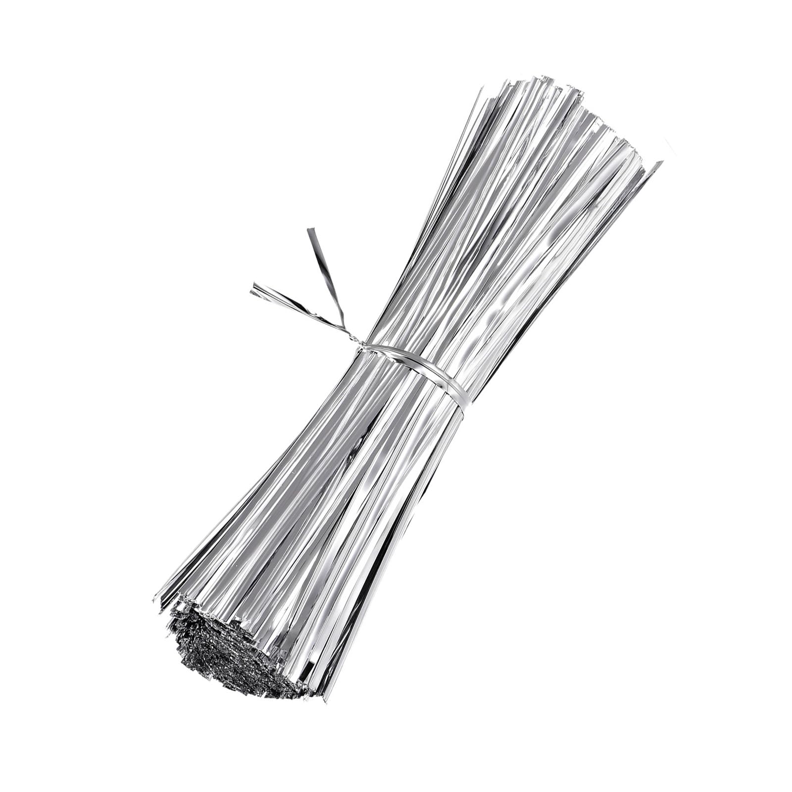 M METERXITY 750-Pack Metal Twist Ties, 15cm Metallic Twists Tie for Christmas/Party Decoration/Garden Plant/Gift Wrapping/Bread/Cake/Pops Candy Bags, Reusable Twisty-Ties [Silver Tone]