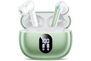 ZZU Wireless Earbuds, Bluetooth Ear Buds with Big Bass Stereo Sound, 48 Hours Playtime, Lightweight in-Ear Fit Earphones, IPX7, Hands-Free Calls with AI for iPhone, Android, Pad, Sports, Workout