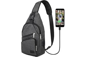AMJ Crossbody Sling Bag Men, Casual Shoulder Backpack, Chest Daypack Satchel for Hiking Travel