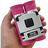 10x22 Compact Binoculars for Adults Teens, Mini Small Optical Binoculars for Bird Watching Opera Hiking Hunting Travel Concert (Pink, 10x22)