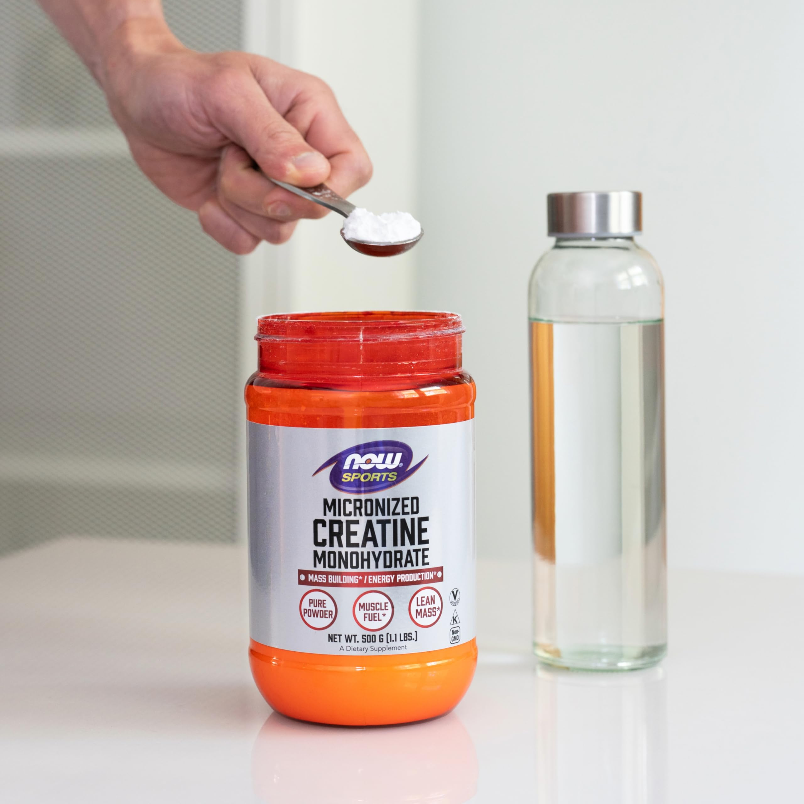 NOW Foods Sports Nutrition, Micronized Creatine Powder 500 g, Mass Building*/Energy Production*, 1.1-Pound