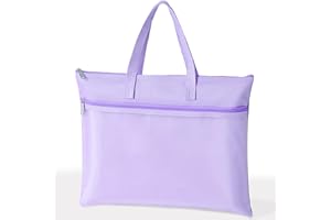 SortRax Large Zipper Pouch with Handle, 13.8" x 11", 2 Pockets, Organizer Bag for Documents, Arts, Coloring Books, Cross Stitch, Embroidery Supplies, 1 Pack - Purple