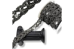 PEARLY JUN 1 Yard Rhinestone Trim Chain Black Rhinestone Stringing DIY Jewelry Wedding Party Bracelets Craft Bridal Bouquets Embellishment Accessories