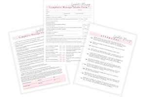 LASHICORN Lymphatic Massage Intake, Consent, and Aftercare Form | 75 Pack | 8.5 x 11" A1 Forms | Clients Signature | Client Forms Bundle | White and Pink Design